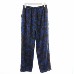 UNITED ARROWS イージーパンツ ストレートパンツ ハイウエスト 花柄 38 M グレー 青 ブルー