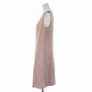 VALENTINO WOOL MID-LENGTH DRESS ノースリーブワンピース ひざ丈 クルーネック 38 S ピンク