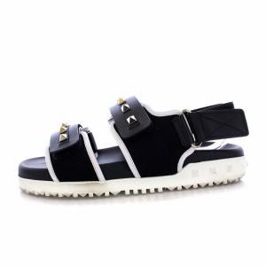 VALENTINO GARAVANI ロックスタッズ スポーツサンダル ストラップ ベルクロ 23cm ブラック