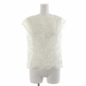 20AW ブラウス シャツ 総レース プルオーバー フレンチスリーブ 36 S 白 ホワイト