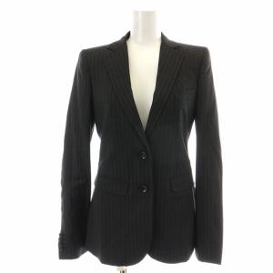 D&G スーツ セットアップ 上下 テーラードジャケット シングル 総裏地 パンツ スラックス ジップフライ ストライプ ウール 36