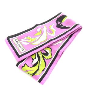 スカーフ 総柄 ライトグリーン 紫 パープル