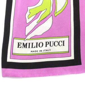 Emilio Pucci スカーフ 総柄 ライトグリーン 紫 パープル