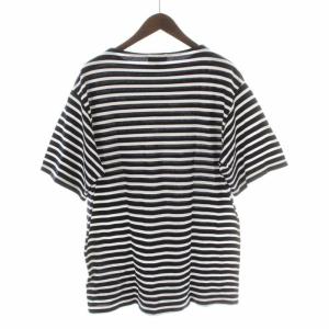 LACOSTE バスクシャツ Tシャツ カットソー 半袖 ボーダー L 黒 ブラック 白 ホワイト