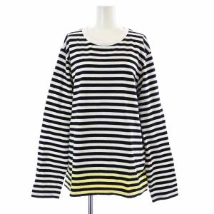 ×ADAM ET ROPE 別注 ボーダー Tシャツ カットソー バスクシャツ ロンT 長袖 プルオーバー L 白 ホワイト