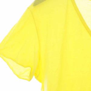 BOTTEGA VENETA Tシャツ カットソー Vネック 半袖 プルオーバー 薄手 M 黄 イエロー
