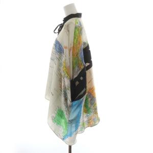 sacai ブラウス シャツ ワールドマップ柄 オーバーサイズ 五分袖 1 ホワイト 20-04987