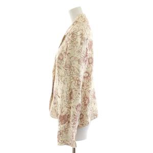 Leilian VASINO テーラードジャケット シングル 花柄 11 L ピンク 白 ホワイト