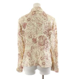 Leilian VASINO テーラードジャケット シングル 花柄 11 L ピンク 白 ホワイト