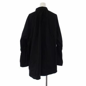 ADORE 22AW クリアタイプライターブラウス シャツ 長袖 ギャザー 38 M 黒 ブラック