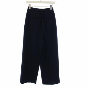ENFOLD 23SS MANNISH ELASTIC TROUSERS イージーワイドパンツ ハイウエスト 36 S 紺 ネイビー