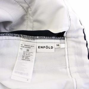 ENFOLD 23SS MANNISH ELASTIC TROUSERS イージーワイドパンツ ハイウエスト 36 S 紺 ネイビー