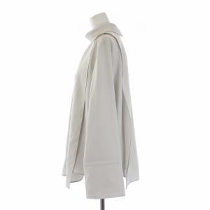 ADORE 22AW パウダーサテンブラウス シャツ 長袖 プルオーバー ハイネック アシンメトリー 38 M グレー