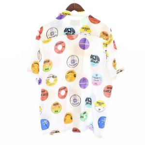 Carhartt オープンカラーシャツ 半袖 総柄 M 白 ホワイト