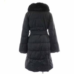 EPOCA ダウンコート ロング ベルト フォックスファー 42 L 黒 ブラック