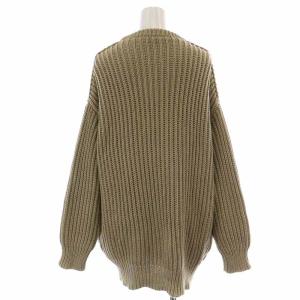 cristaseya 16SS ニット セーター コットン ポケット ローゲージ 長袖 M ベージュ