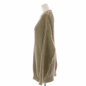 cristaseya 16SS ニット セーター コットン ポケット ローゲージ 長袖 M ベージュ