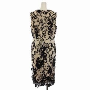 Diagram GRACE CONTINENTAL ワンピース ロング ノースリーブ 花柄 刺繍 38 M ベージュ 黒