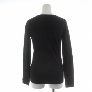 agnes b. カットソー Tシャツ ロゴ クルーネック プルオーバー 長袖 1 S 黒 ブラック 白 ホワイト