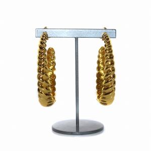 kate spade new york フレンチツイストフープ ピアス スタッド キュービックジルコニア ゴールドメッキ