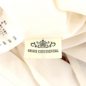 GRACE CONTINENTAL 21AW フラワー刺繍 マーメイド フレアスカート ミモレ ロング 花柄 36 S 白 ホワイト 赤 レッド 緑 グリーン