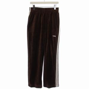 トラックパンツ ジャージ ベロア 3ライン ロゴ刺繍 タイランド製 XO XXL 茶 ブラウン