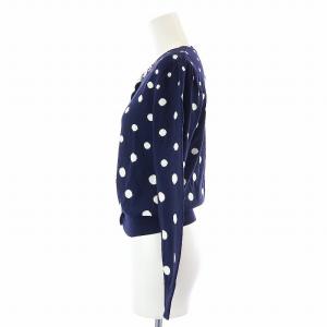 Chesty 20SS カーディガン ニット 長袖 ビーズ ドット F 紺 ネイビー