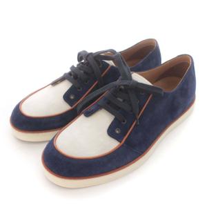 BOTTEGA VENETA スニーカー スエード ローカット 48 ネイビー ホワイト