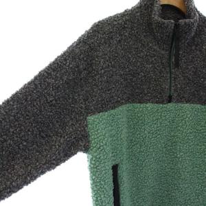 BURTON タグ付き ハーフジップ ボアジャケット バイカラー スタンドカラー S グレー 緑 グリーン