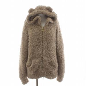 gelato pique 18AW ルームウェア ハロウィン熊さんなりきり セットアップ 上下 パーカー ニット ショートパンツ イージー F 茶 ブラウン