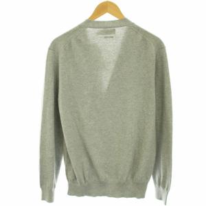 POLO RALPH LAUREN LOW V CARDIGAN ニットカーディガン コットン 長袖 ロゴ刺繍 M グレー