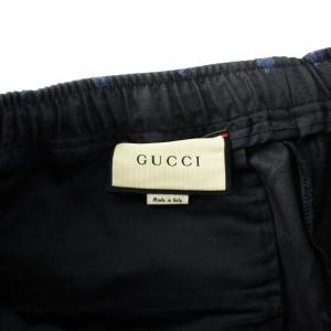GUCCI 18年製 イージーパンツ バンブルビー ハート 刺繍 46 ネイビー