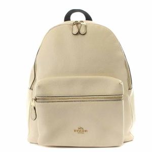 リュックサック デイパック ペブルドレザー 白 ホワイト F38288