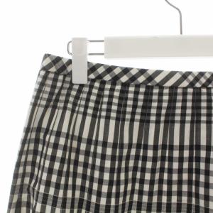 Leilian フレアスカートひざ丈 チェック 大きいサイズ 13+ XL 黒 ブラック 白 ホワイト