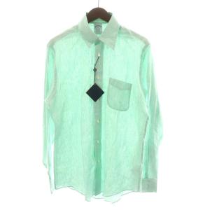 REGENT リージェント シャツ 長袖 麻 リネン M ライトグリーン