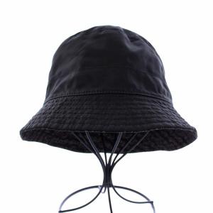 FENDI バケットハット 帽子 裏地ロゴ M 黒 ブラック