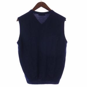 Cruciani ベスト プルオーバー Vネック ウール 46 XL 紺 ネイビー