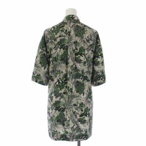 CLANE ノベルロングシャツ ブラウン 半袖 リボン オーバーサイズ 1 S ベージュ グリーン 緑