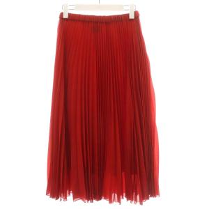 UNITED ARROWS プリーツスカート ミモレ ロング 36 S 赤 レッド