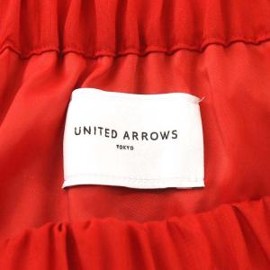 UNITED ARROWS プリーツスカート ミモレ ロング 36 S 赤 レッド