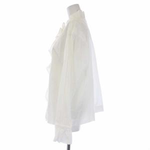 Nigel Cabourn ラッフルブラウス シャツ 長袖 フリル 6 M 白 ホワイト