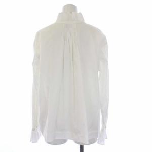 Nigel Cabourn ラッフルブラウス シャツ 長袖 フリル 6 M 白 ホワイト