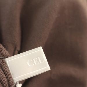 CELFORD ワンピース リブニット CWN0205008 20AW ホールガーメントニットワンピース ロング 36 S アイボリー 茶