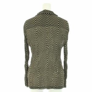 ISSEY MIYAKE ブラウス プリーツ ストライプ ボーダー 2 ベージュ