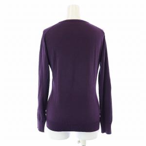 JOHN SMEDLEY カーディガン ニット 薄手 長袖 クルーネック コットン S 紫 パープル