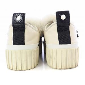 DIESEL s-merley lf スリッポン シューズ ファー トラックソール レザー ロゴ ベルト US7.5 24.5cm 白 ホワイト