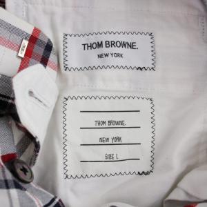 THOM BROWNE ハーフパンツ ボタンフライ チェック 1 S 白 ホワイト 赤 レッド