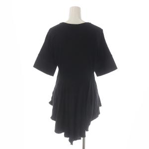 UN3D. 19AW バックテールTシャツ カットソー クルーネック プルオーバー 半袖 切替 F 黒 ブラック 521942700601