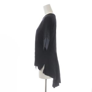 UN3D. 19AW バックテールTシャツ カットソー クルーネック プルオーバー 半袖 切替 F 黒 ブラック 521942700601