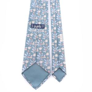 HERMES ヴィンテージ ネクタイ レギュラータイ 総柄 絹 シルク 水色 ライトブルー マルチカラー 7536IA OH